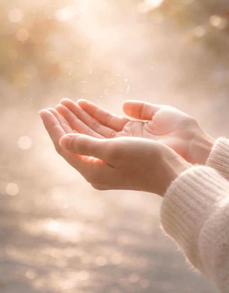 Heldere bloemenweide met open hemel, symbool voor inzicht, perspectief en innerlijke ruimte